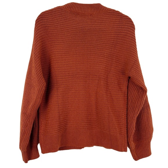 Kojooin Button Front Cardigan Women's Small Rust Knit Sweater Casual Cozy Fall - Picture 9 of 15